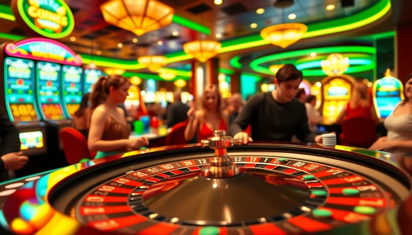 Bermain di kasino dengan bbni4d, meja roulette, dan pemain yang antusias
