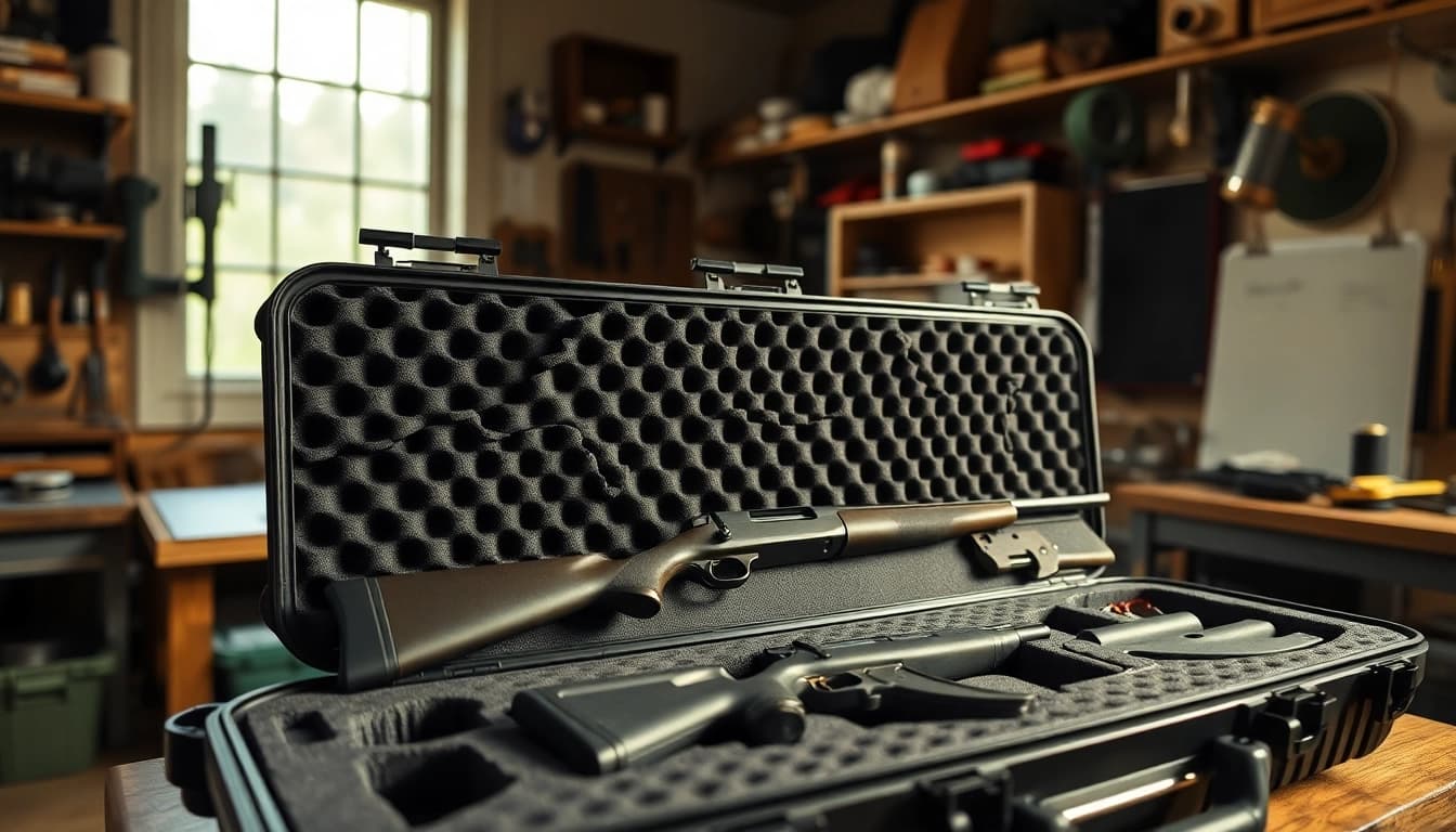 Showcase foam for rifle case cutouts highlighting precision and organization.