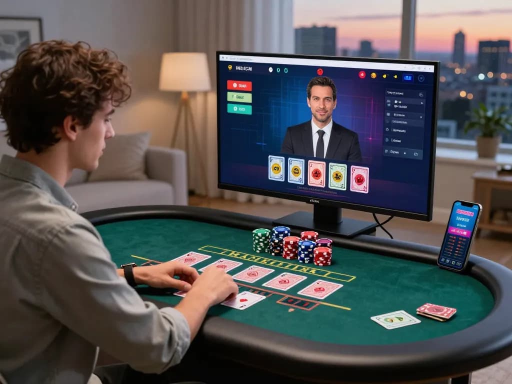Player engaged in live baccarat game on a modern platform, showcasing the excitement of 바카라사이트.