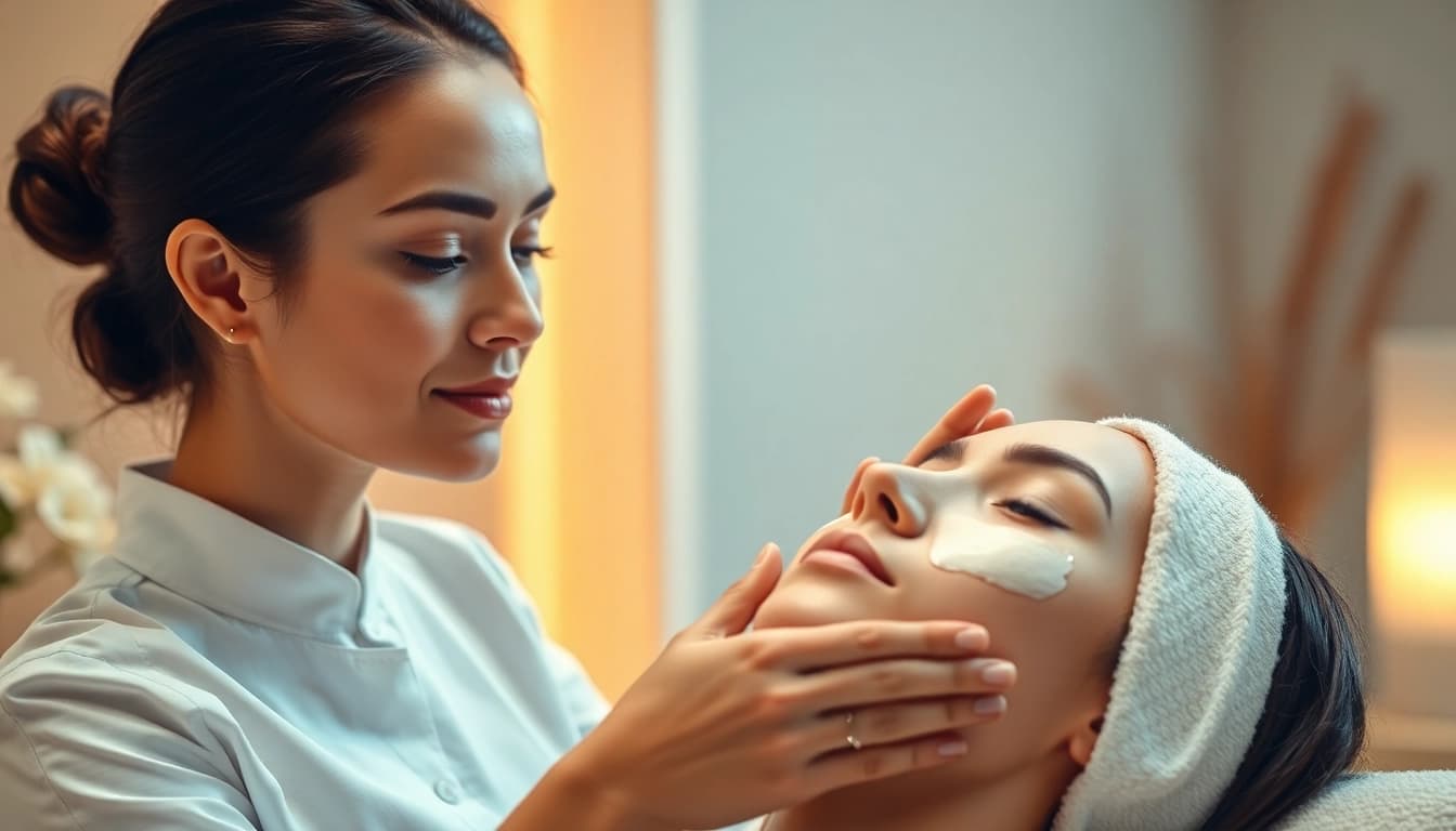 Find a qualified Esthetician near me providing relaxing facial treatments in a calming spa.