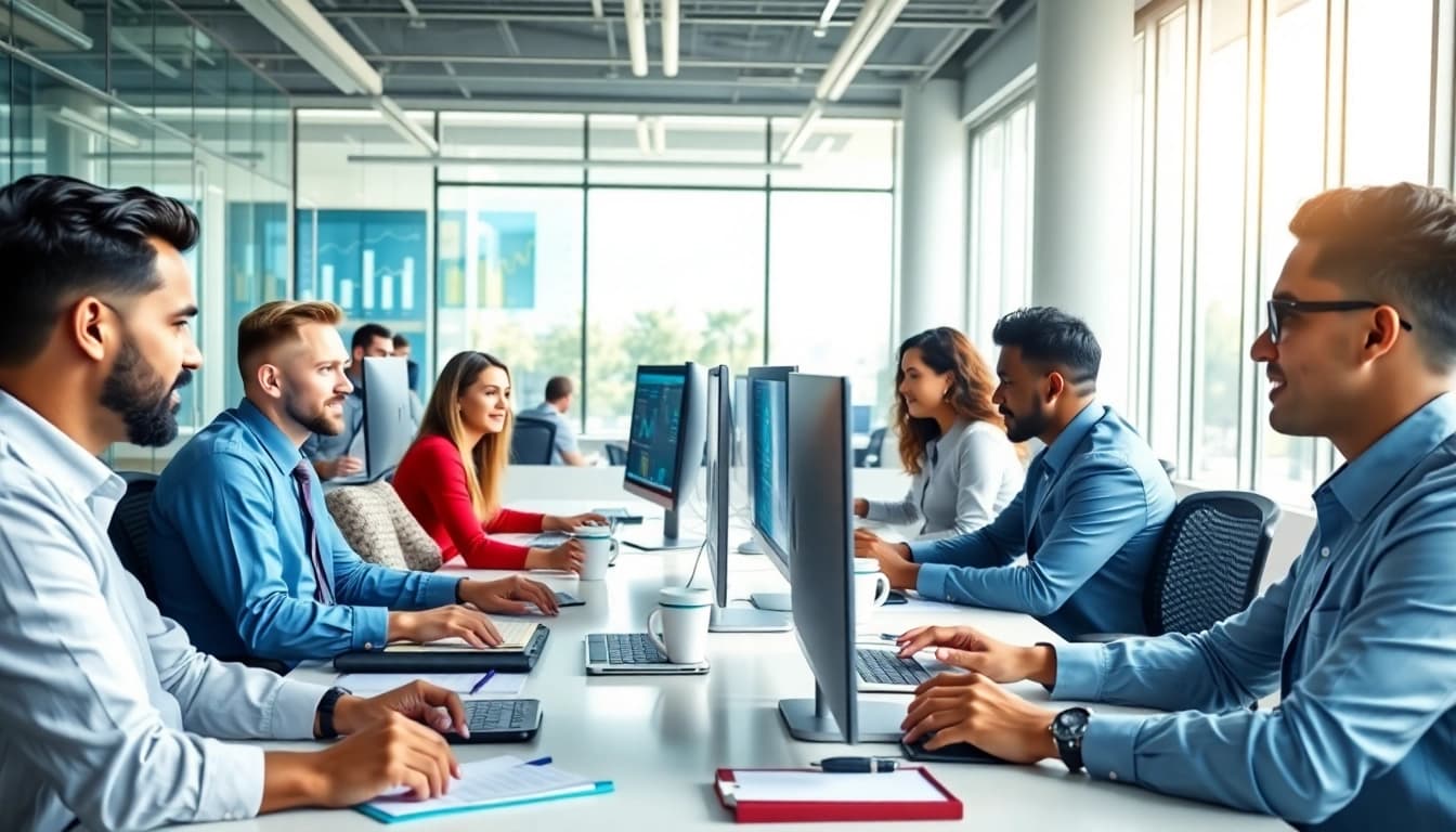 Enhancing business potential with linkedin lead scraping software in a modern office environment.