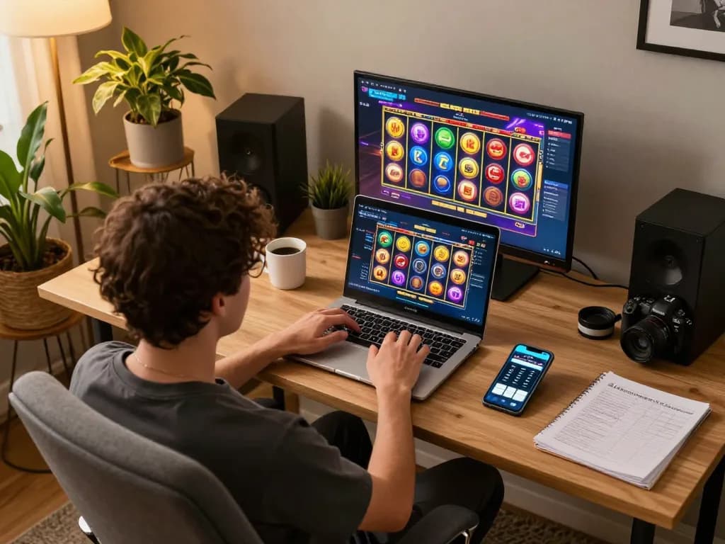 Engaging in exciting slot gacor gampang menang gaming strategies on a laptop at home