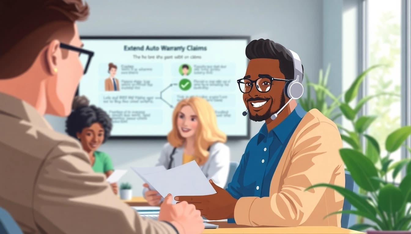 Engaging visual representation of how do extended auto warranty claims work step by step through customer interactions.