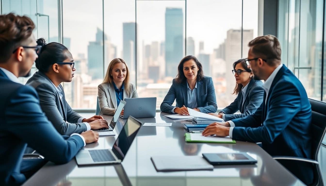 Focus on Acquisition Planning/Strategy Capture Management during a dynamic business meeting.