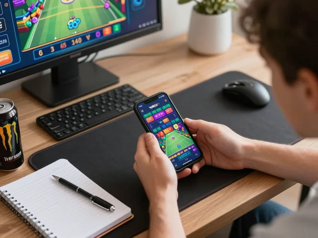Engaged player using YoWeSJP mobile app for online betting strategy, showcasing dynamic gambling experience