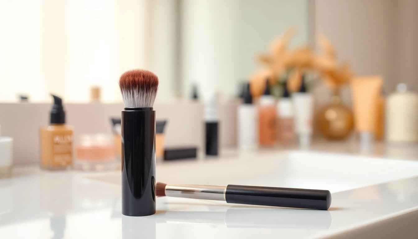 Apply makeup flawlessly with the angled concealer brush, highlighting its precision and quality.