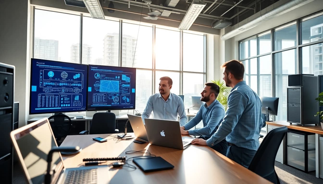 Team providing managed it services lakeland in a bright, modern office environment.
