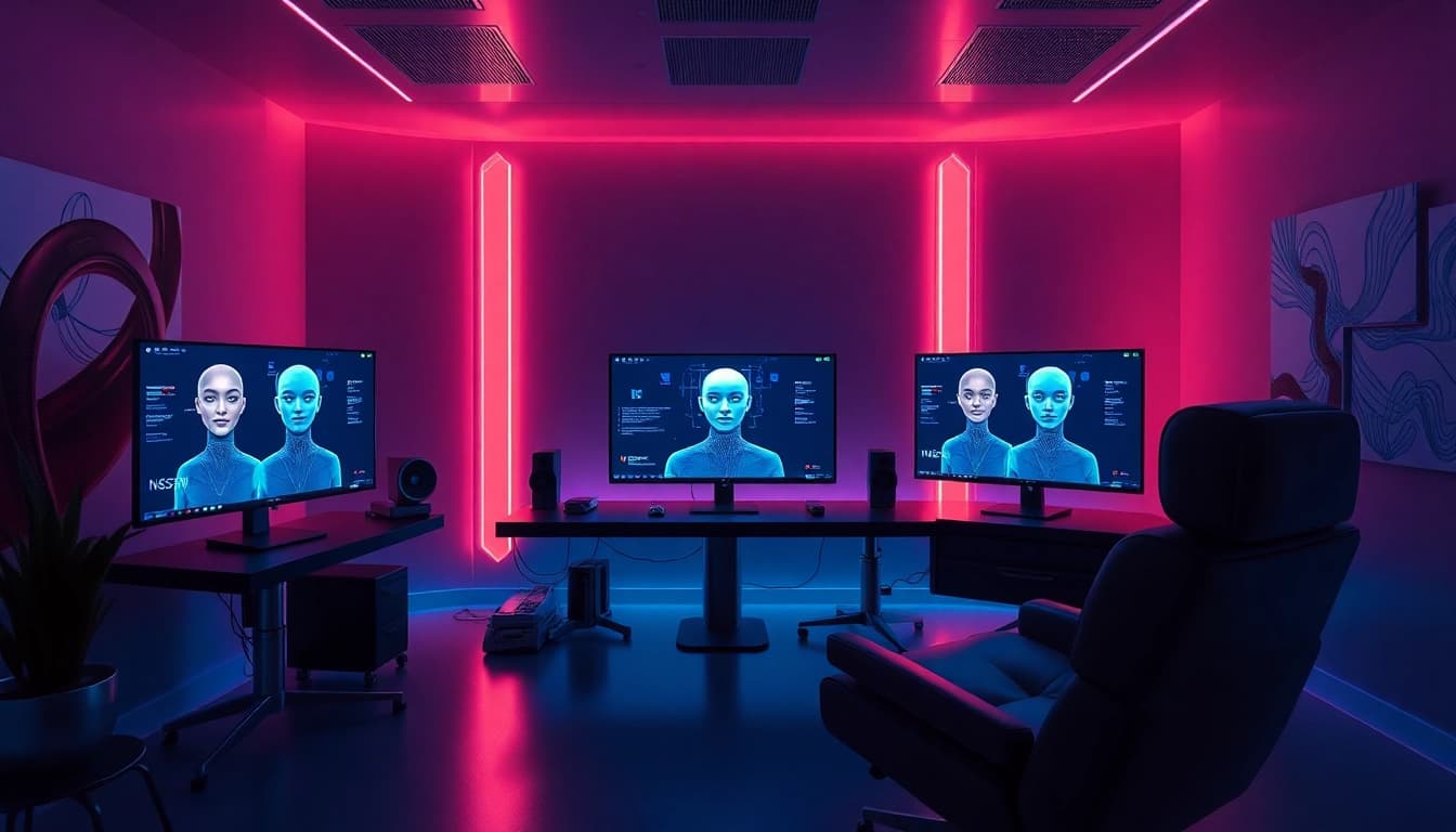Innovative digital workspace for NSFW AI content creation with advanced technology.