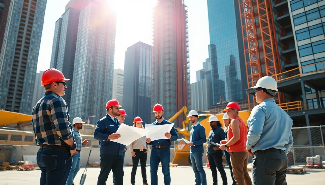 Manhattan General Contractor team collaborating on a construction site illustrating professionalism and expertise.