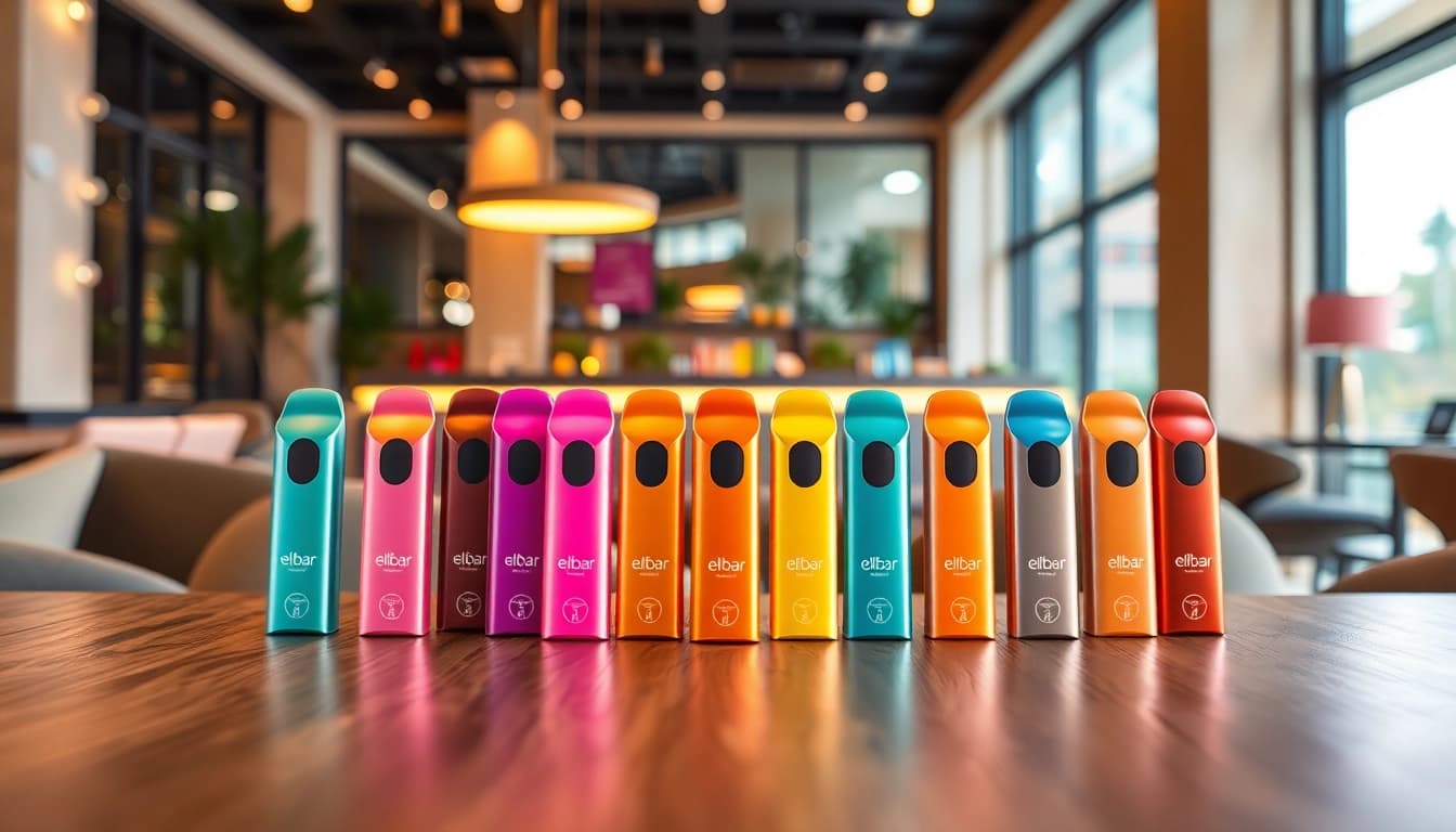 Elfbar pods in a stylish arrangement showcase vibrant colors und unique flavors.
