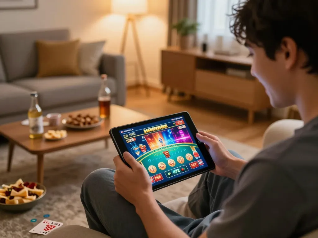 Engaging in online gaming on Trang chủ MM88 platform from a cozy home setting