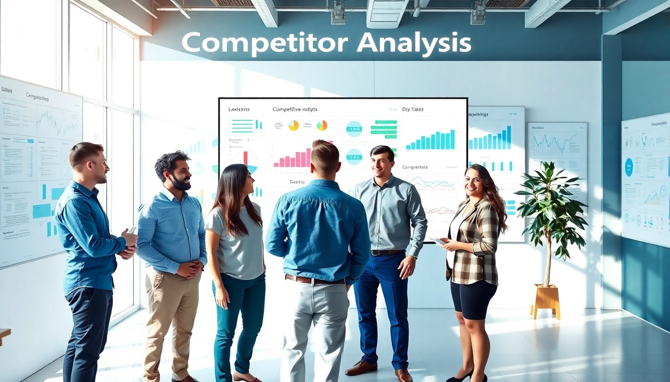 Visualize AI for competitor analysis in a modern collaborative office environment.