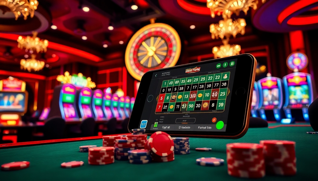 Engage in a thrilling mobile porn game while playing at a vibrant casino filled with excitement.