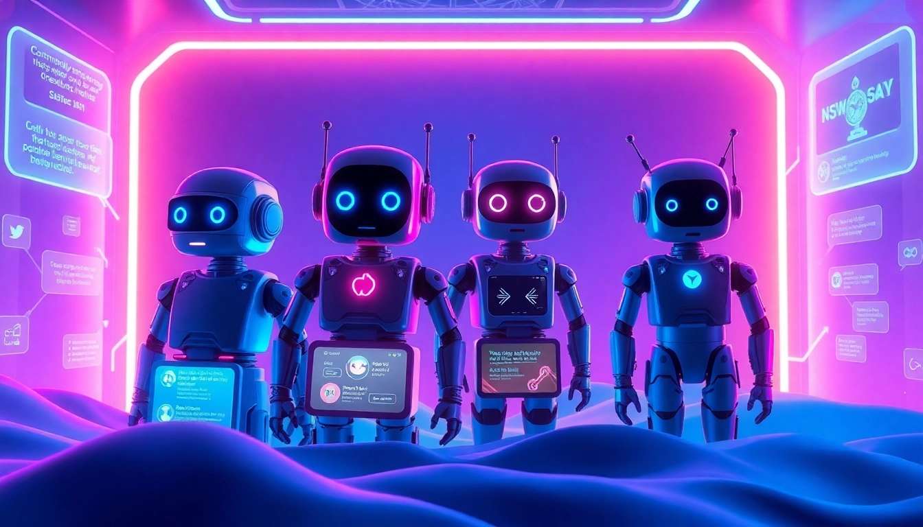 Explore the dynamic realm of NSFW AI, showcasing character-driven chatbots in a vibrant digital landscape.