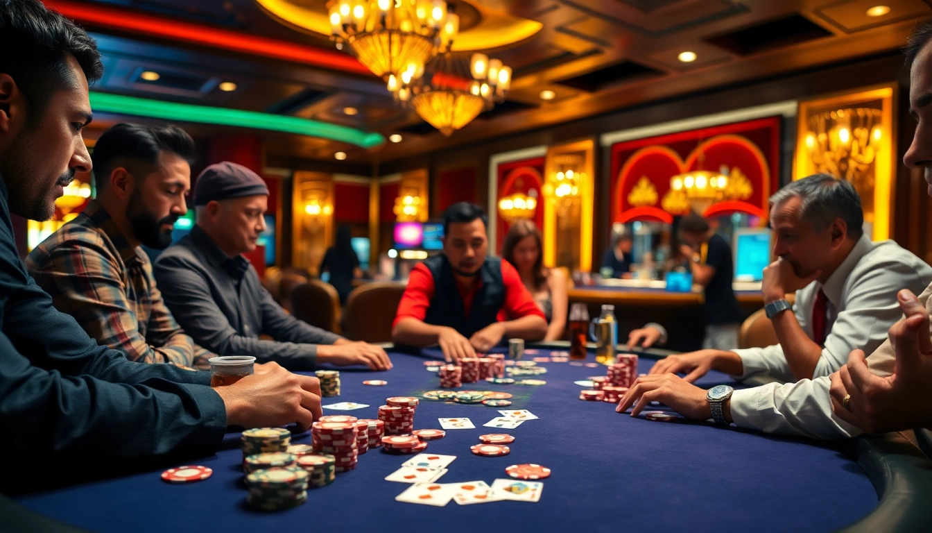 MABAR88 Gacor saat permainan poker seru di kasino dengan suasana yang ramai.