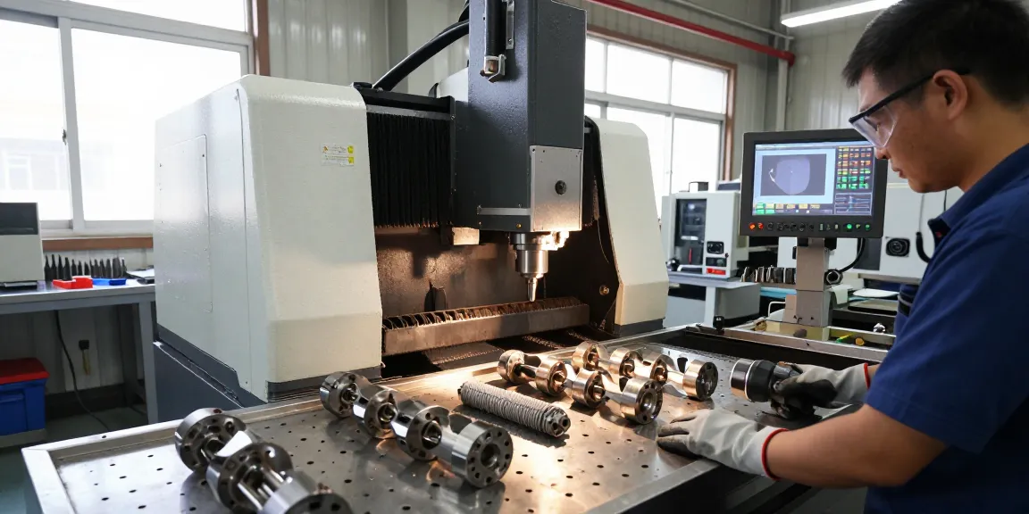 CNC machining parts being expertly produced in a precision-focused industrial workshop environment