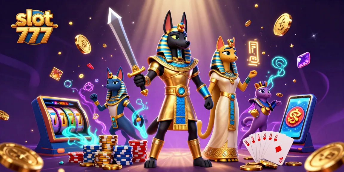 Spin the reels on slot 777 with cascading gems, golden coins, and ancient Egyptian characters.