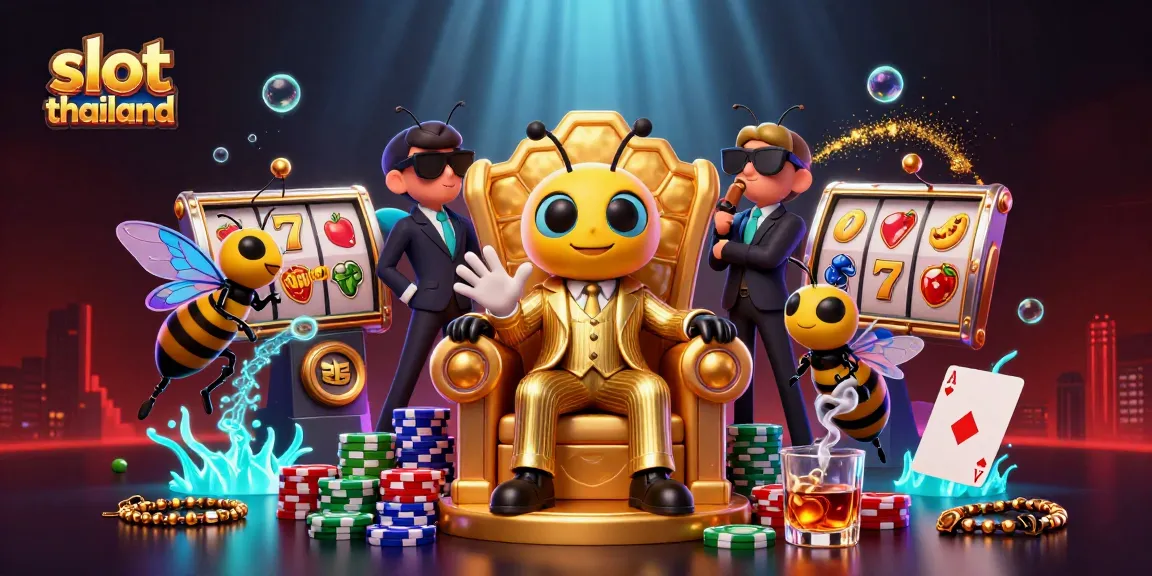 Experience thrilling gameplay with slot thailand as animated characters surround vibrant slot reels.