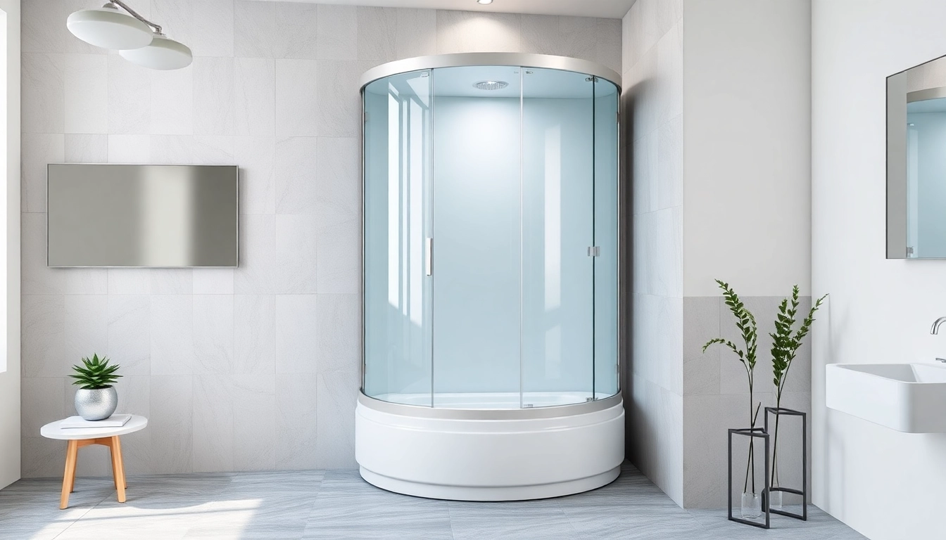 Die duschkabine 90x90 komplett in einem modernen Badezimmer-Setup zeigt Eleganz und Stil.