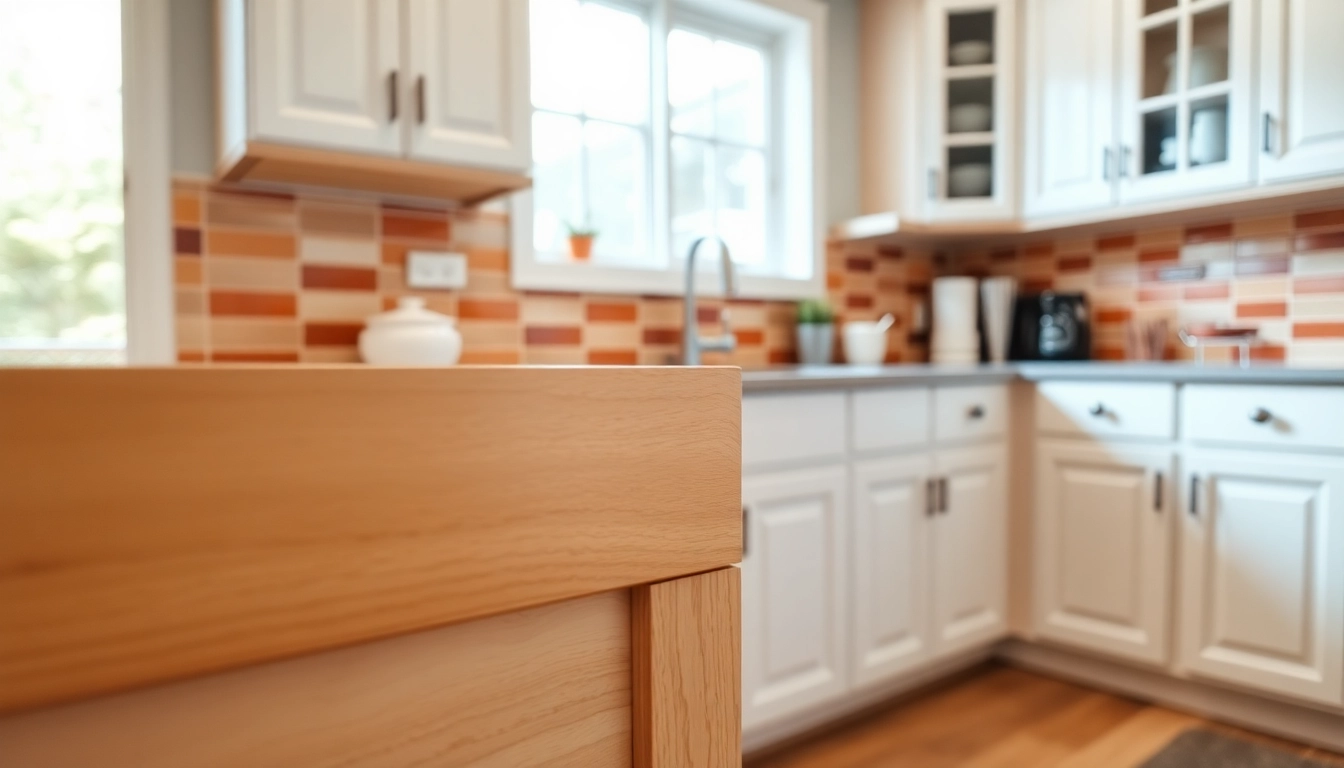 Cabinet refacing in Saint Petersburg FL, showcasing refinished cabinets in a stylish kitchen.