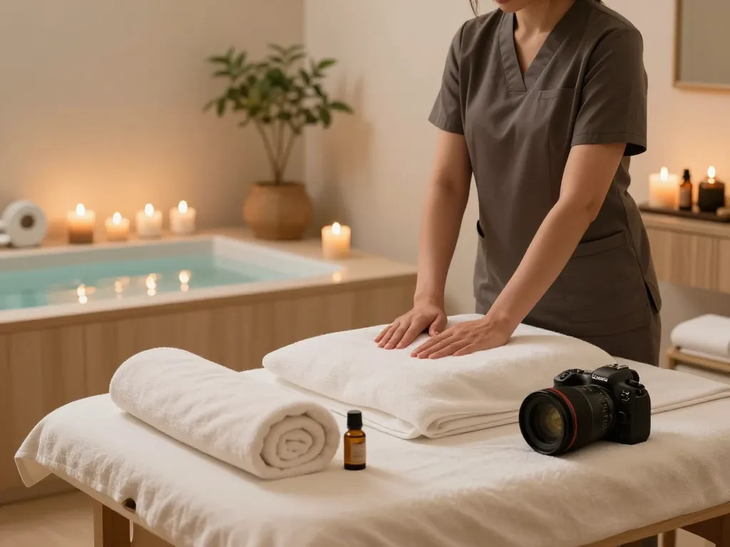 Calming 마포스웨디시 massage therapy setup in a serene spa