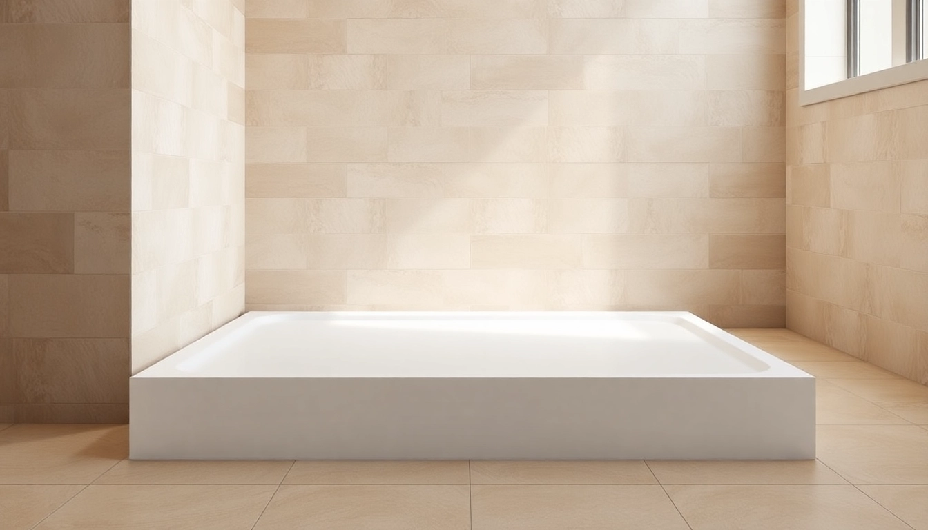 Transform your bathroom with this modern shower base showcasing elegant design and smooth texture.