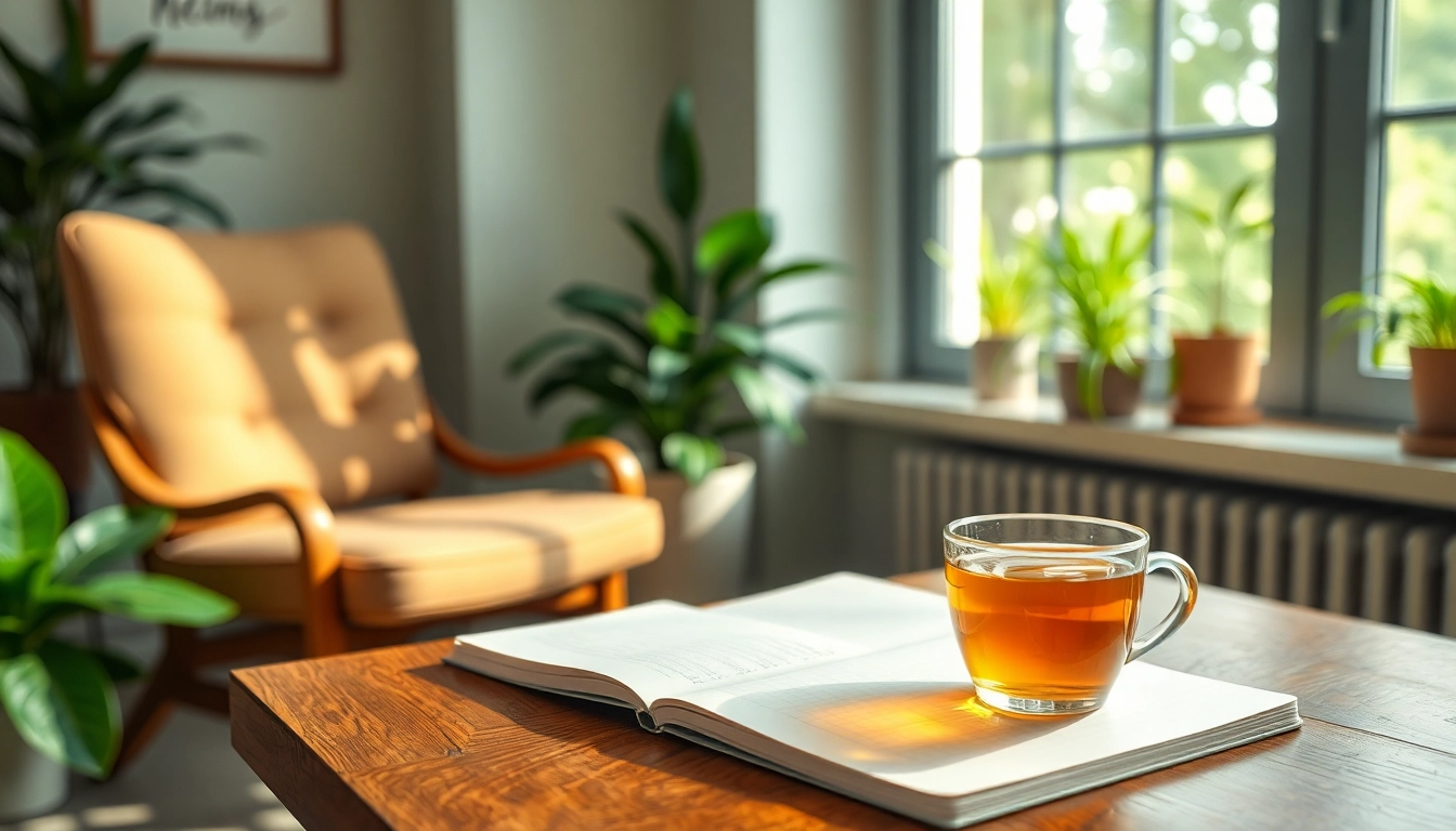 Anxiety symptoms explored in a tranquil therapy setting with natural light and calming elements.