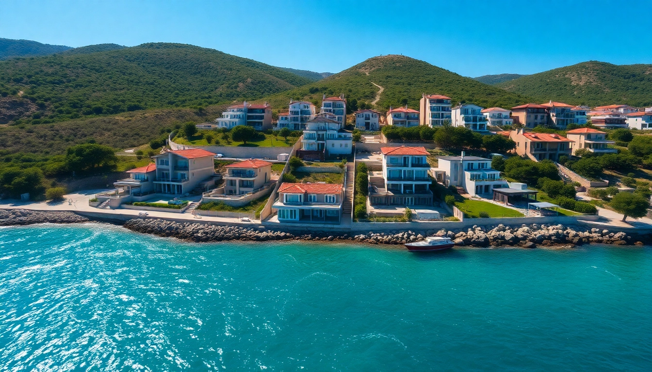 A beautiful view highlighting houses for sale in Alanya, Turkey amidst stunning coastlines.