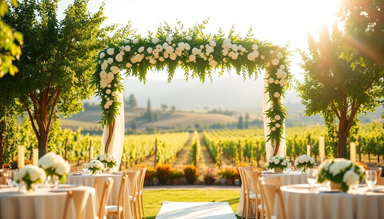 Stunning wedding venues sacramento featuring romantic outdoor setup with lush greenery.
