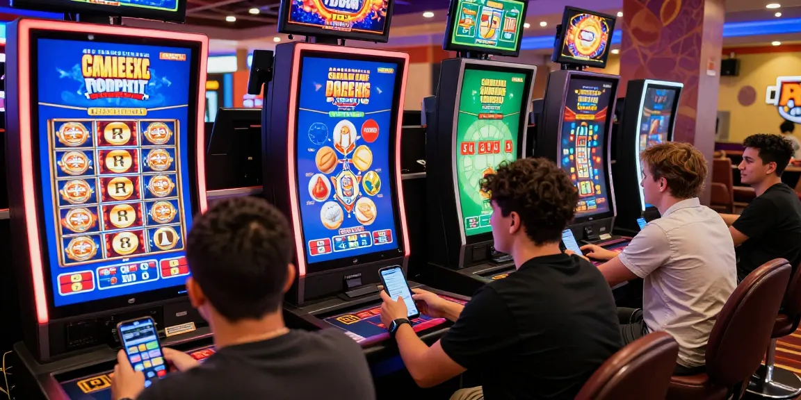 Players enjoying an interactive gaming experience at casinos that accept credit cards with vibrant graphics and engaging gameplay.