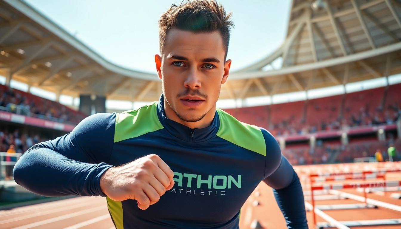 Bewegung eines Sportlers in Phantom Athletics Ausrüstung während des Trainings auf der Laufbahn