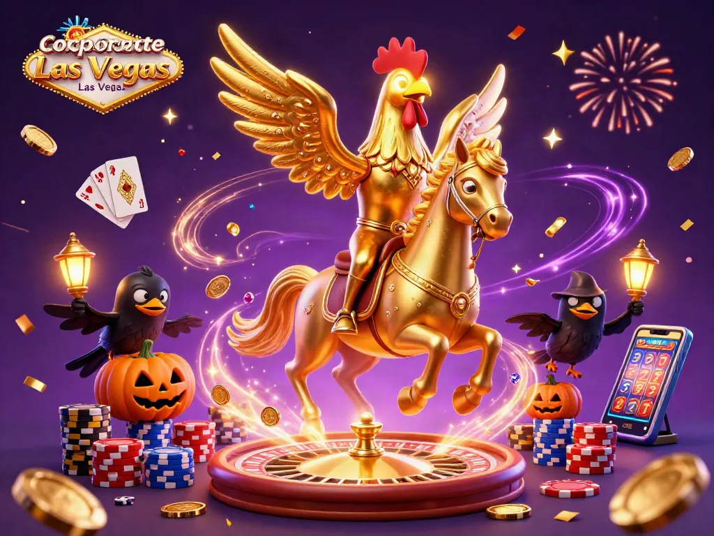 Experience exciting Corporate Event Planning Las Vegas with our dynamic casino-themed illustration.