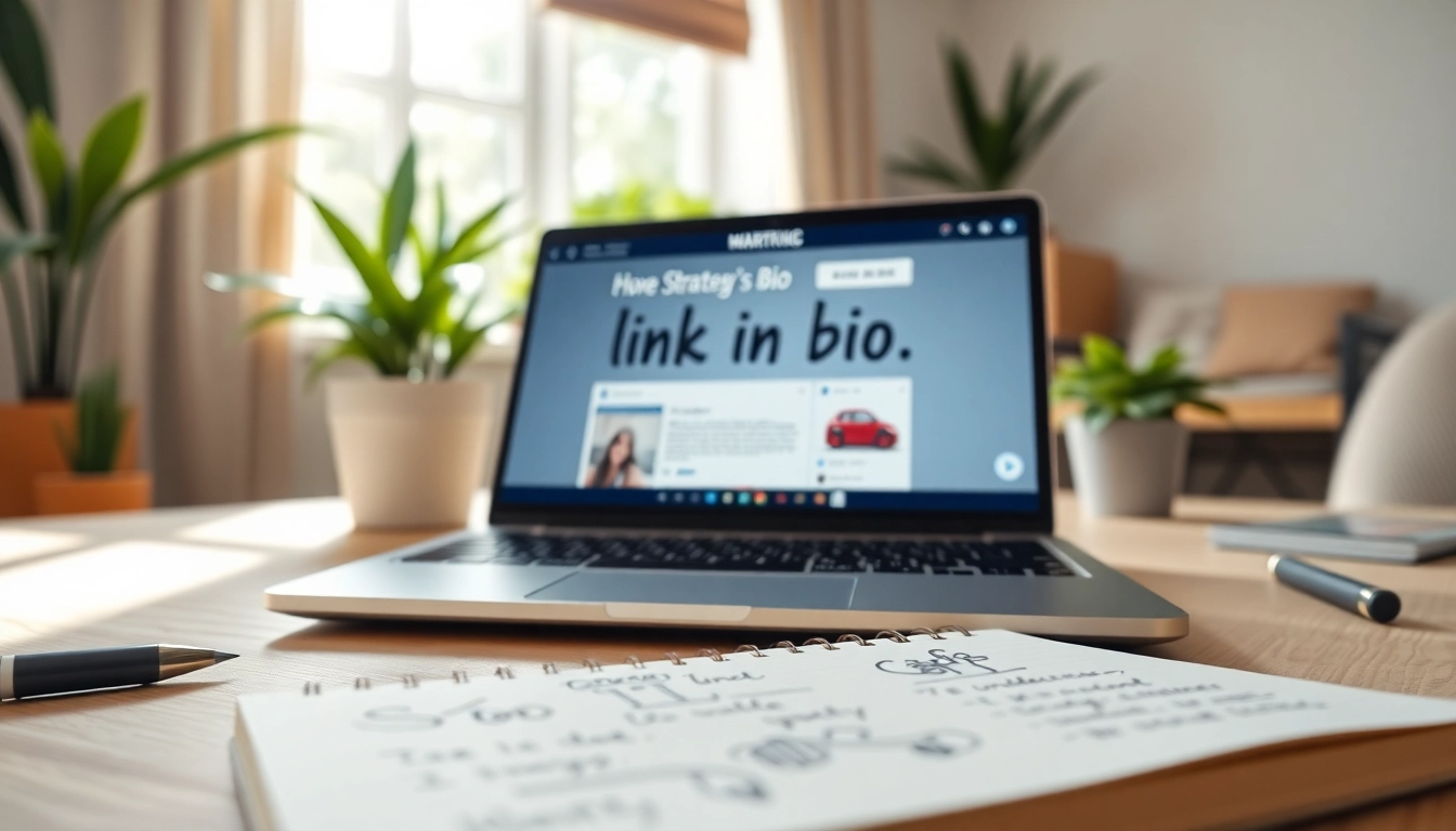 Maximize engagement with a paid link in bio for creators showcased on a vibrant laptop screen.