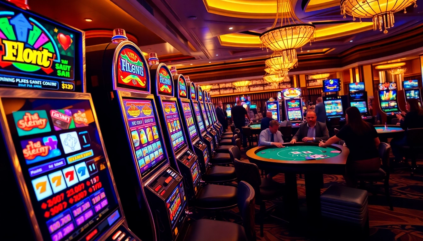 Spin the reels on PG slot machines amidst a vibrant casino atmosphere.