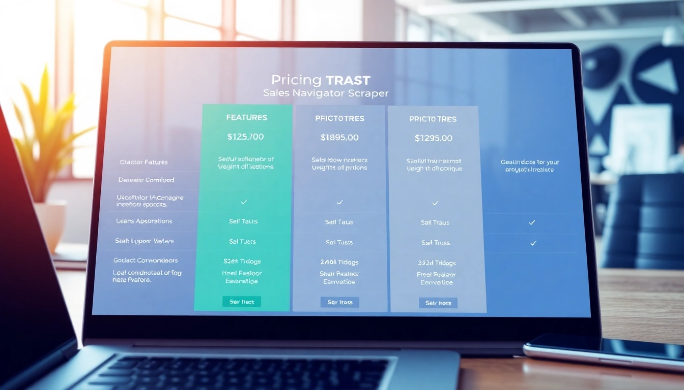 Explore sales navigator scraper pricing details through a professional illustration of a pricing chart.