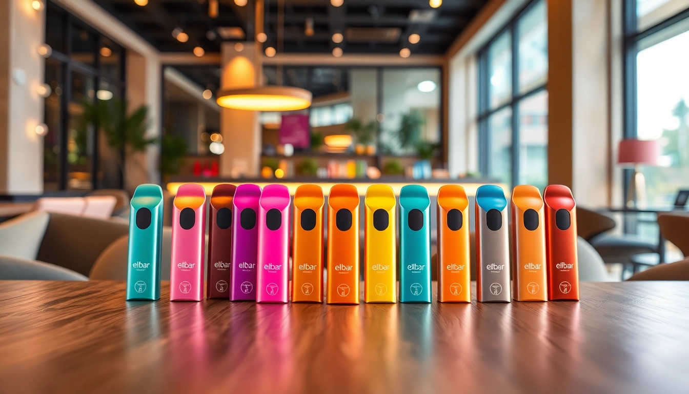 Elfbar pods in a stylish arrangement showcase vibrant colors und unique flavors.