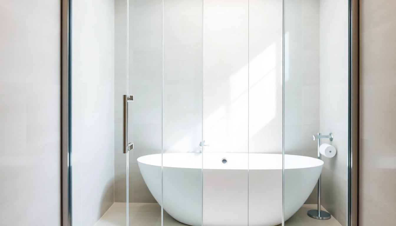 Stylish shower screen door enhancing a modern bathroom's aesthetic and functionality.