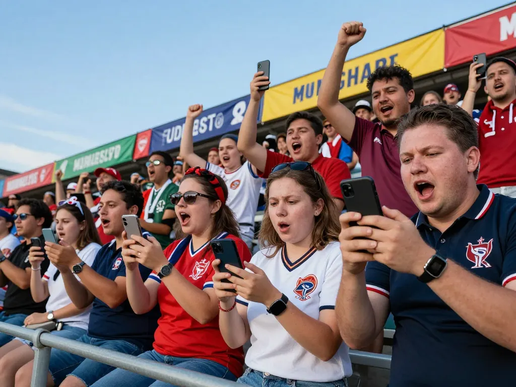 Thể thao hubet88 fans cheering in stadium during major sports event.
