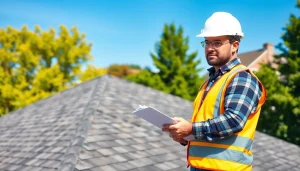 Explore reliable roofing services through a professional contractor assessing a residential roof.