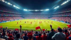 해외축구중계 중인 생생한 축구 경기 장면