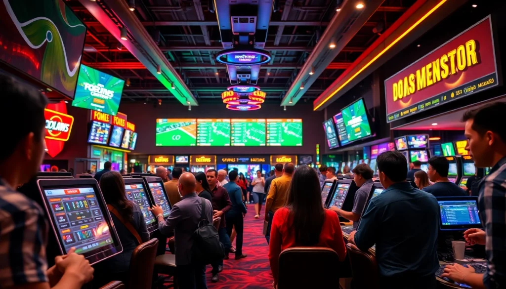 Explore the best sports betting sites Mexico through a dynamic casino atmosphere showing bettors in action.