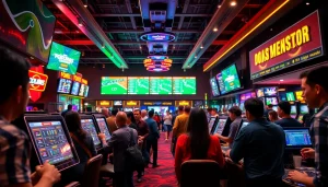 Explore the best sports betting sites Mexico through a dynamic casino atmosphere showing bettors in action.