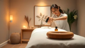 1인샵 마사지사가 편안한 분위기 속에서 전문적으로 마사지 준비 중인 모습