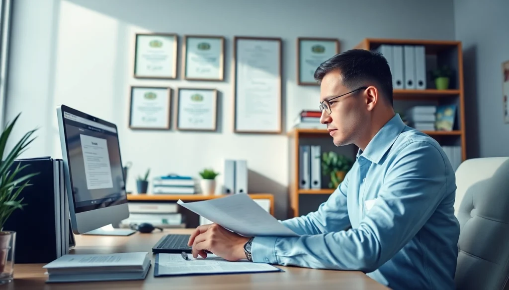 Traducteur russe certifié au travail, démontrant son expertise dans les traductions officielles.