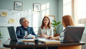 Experience an engaging business coaching service session in a vibrant, professional environment.