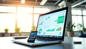 Enhance customer engagement with WhatsApp Smart CRM in a bright modern office environment.