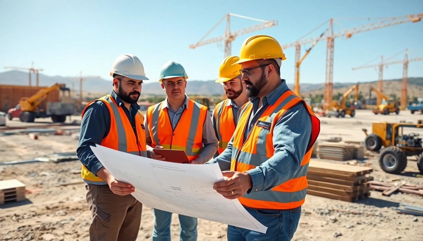 Collaborative scene of southern California contractors association members at a construction site.