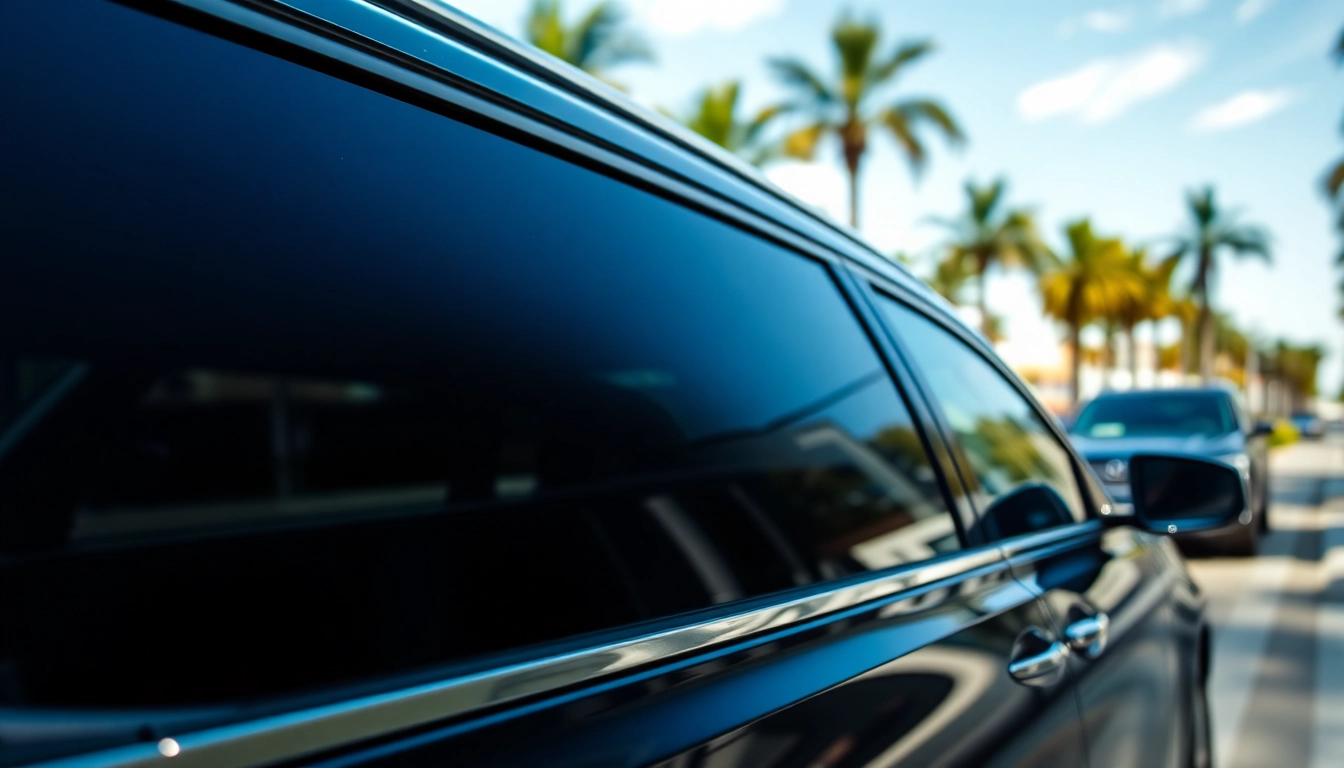 Tinting options on a sleek vehicle highlighting auto window tint near me services for style and privacy.
