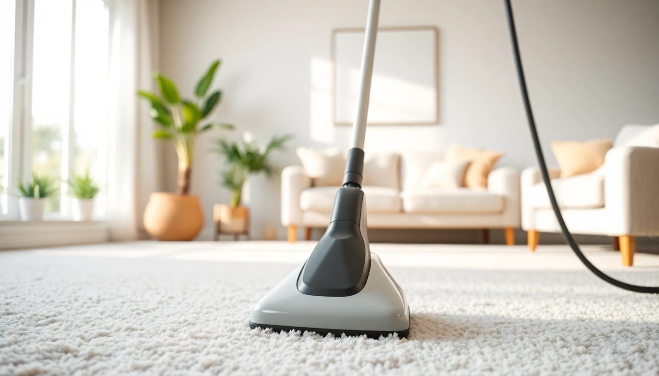 Effective pet odor carpet cleaning with a steam machine in a bright living room.