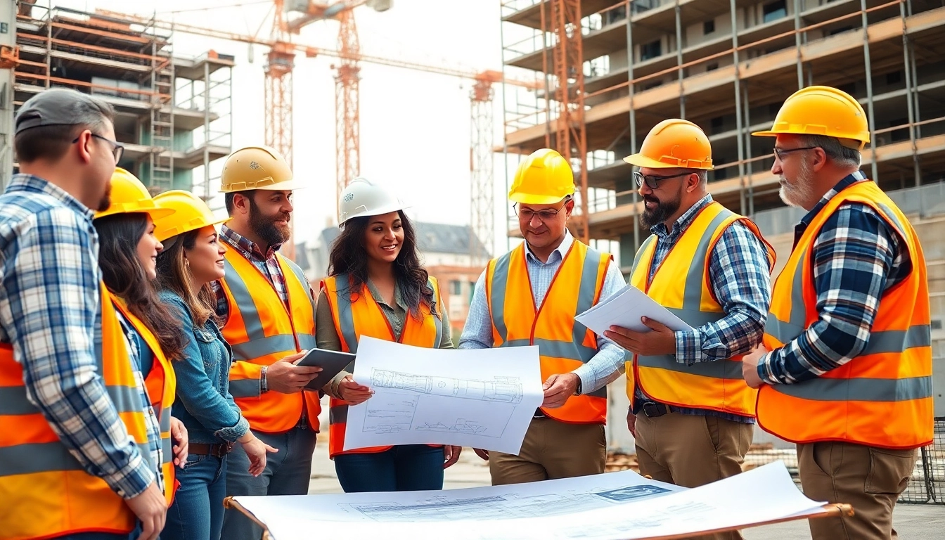 Highlighting construction advocacy in a collaborative site meeting among diverse professionals.